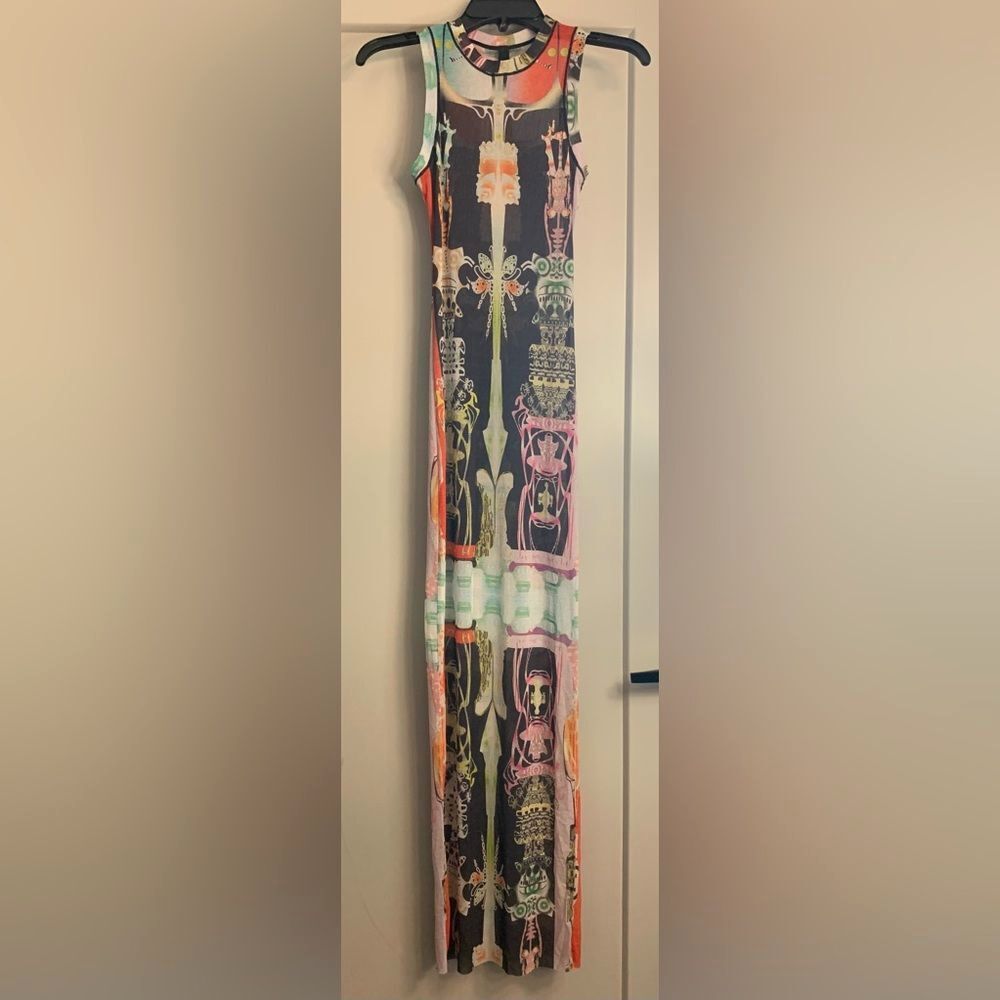 Skims Summer Mesh High Neck Long Dress Size Small Orchid Cabinet Limited Edition - Picture 4 of 15